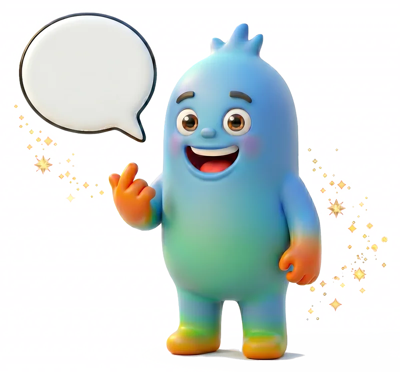 O Gui conversando, com um balão de fala